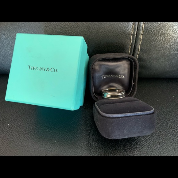 Tiffany & Co Men Sz 12 Platinum Double Milgrain